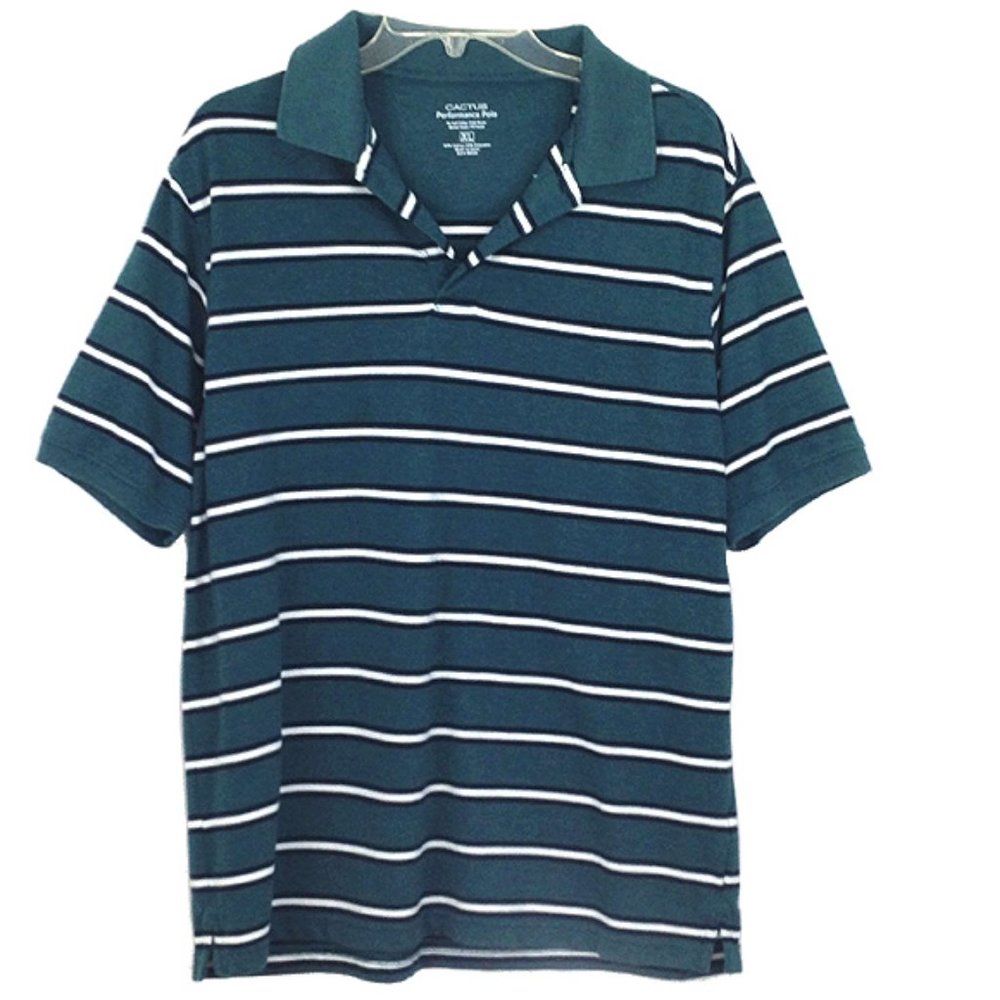 Cactus Performance Green Striped Polo | XL